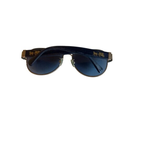 Coach Black & Gold Sunglasses With Carriage Detail &‎ Blue-Tinted Lenses main image 7